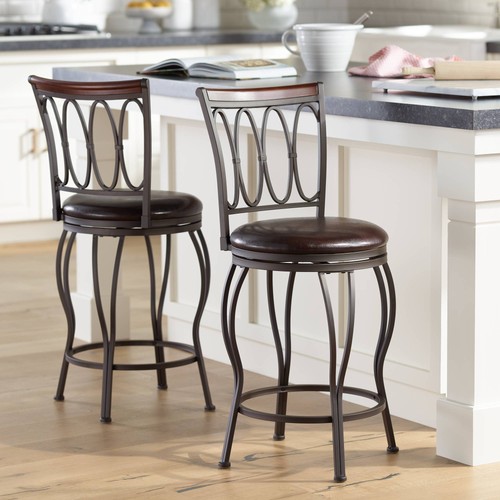 Metal swivel bar stools set - metal,