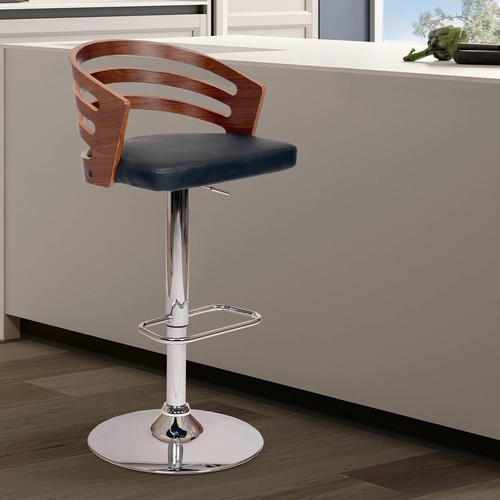 Adele walnut swivel bar stool - walnut,