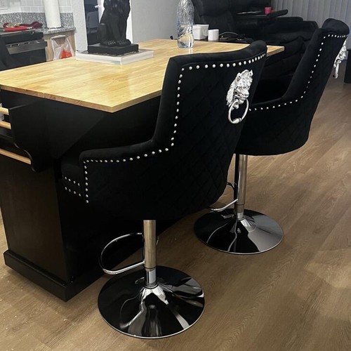 Luxury velvet swivel bar stool - velvet,