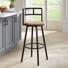 Latham Black Swivel Bar Stool