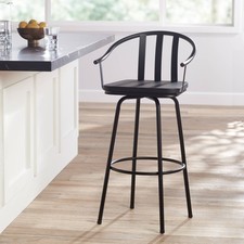 Lael Black Swivel Bar Stool 25