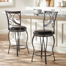 Brown Swivel Bar Stools 24